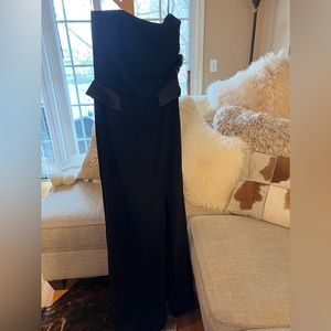 After Six tuxedo black strapless gown sz 10
